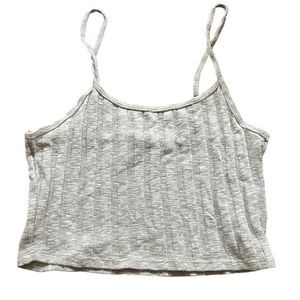 FOREVER 21 cropped tank cami plaid grey closet basic